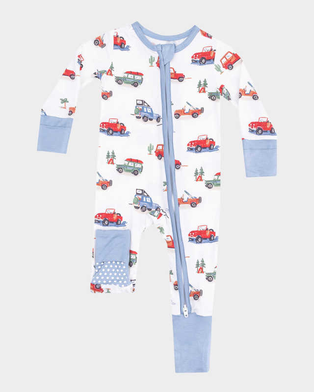 Boy's Off-Road Adventure Printed Romper, Newbor